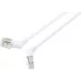 Renkforce RF-6071566 CAT 6a F/UTP Network Patch Cable, RJ45, 1 m, White, 360° Rotatable Connectors, Angled Exit