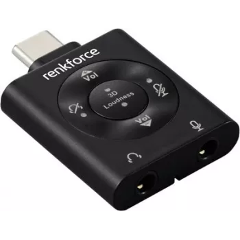 Renkforce RF-6615888 USB-C to 3.5mm Audio Adapter with DAC for iPad, iPhone, iPod, and USB-C Devices