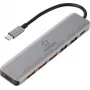 Renkforce RF-7465828 USB-C 6-in-1 Hub, 3x USB-A 3.0, USB-C Data, 4K HDMI, 100W PD, Grey
