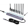 Renkforce RF-7465830 Internal USB-C 10-Port USB 3.0 Hub, 5 Gbit/s, SATA Powered, Grey