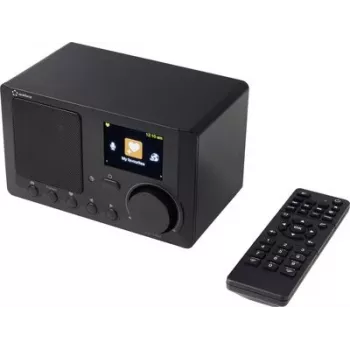 Renkforce RF-IR-MONO2 Internet Table Radio with Bluetooth, DLNA, Alarm Function, Black (RF-7191140)