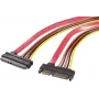 Renkforce SATA Combo Extension Cable 7+15 Pin Male to Female 0.20 m Red/Orange RF-4297182