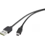Renkforce USB 2.0 A to Mini-B Reversible Cable 1.8 m Black