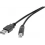 Renkforce USB 2.0 Cable A to B 1m Black Gold-Plated RF-4463070