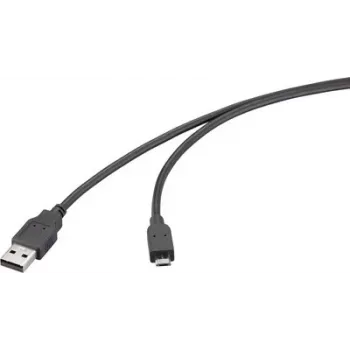Renkforce USB 2.0 Cable USB-A to Micro-B 5m Black RF-6830436