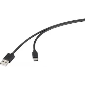 Renkforce USB 2.0 Cable USB-A to USB-C 1m Black RF-6830420