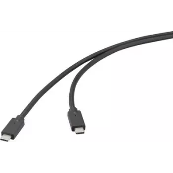 Renkforce USB-C Cable USB 3.2 Gen 2x2 20 Gbps 4K 60Hz 100W PD 0.5m Black RF-6830470