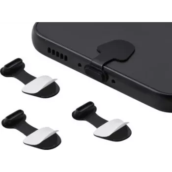 Renkforce USB-C Dust Protection for Mobile Devices, 3-Piece Set, Black (RF-7260818)