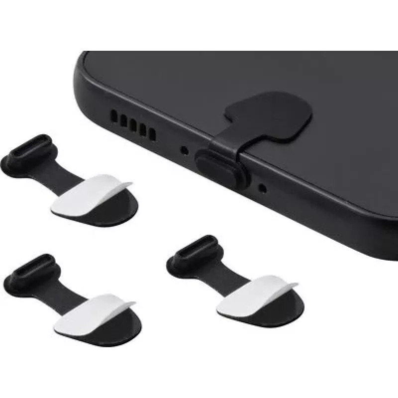 Renkforce USB-C Dust Protection for Mobile Devices, 3-Piece Set, Black (RF-7260818)