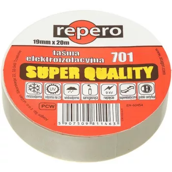 REPERO 701 White PVC Electrical Insulating Tape 19 mm x 20 m