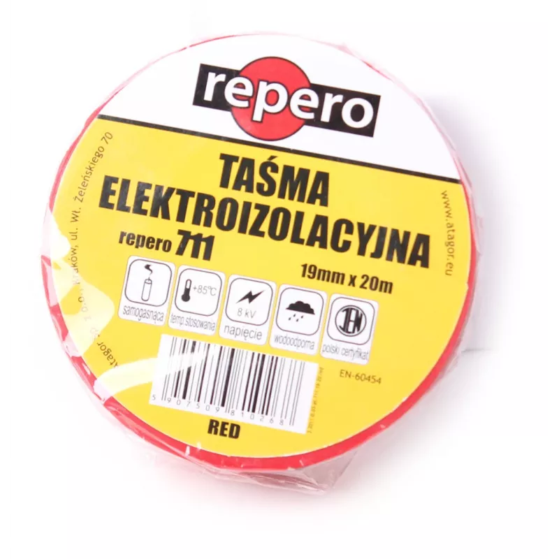 REPERO 711E Red PVC Electrical Insulation Tape 19 mm x 20 m