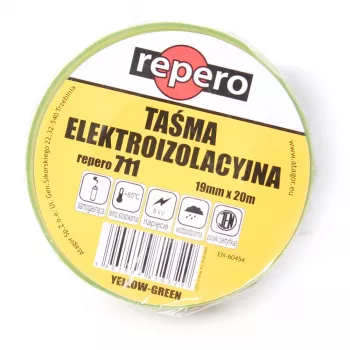 REPERO 711E Yellow-Green PVC Electrical Insulating Tape 19 mm x 20 m