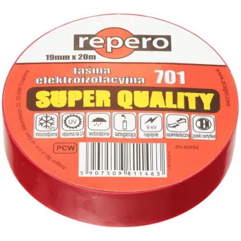 REPERO TTE701S2-0019-20 Red PVC Electrical Insulating Tape 19 mm x 20 m