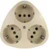 REV 0510080777 3-Way Surface-Mounted Socket Outlet IP20 White (Schuko, 16 A, 250 V, Child Protection)