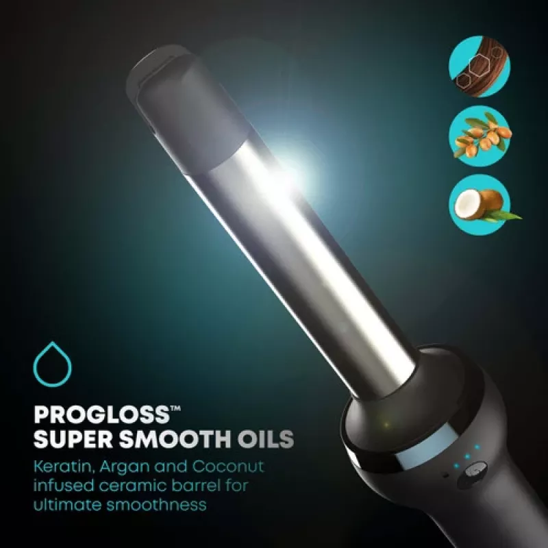 Revamp TO-2750-EU2 Progloss iGEN Cordless Ceramic Tong 25mm Black/Rose Gold