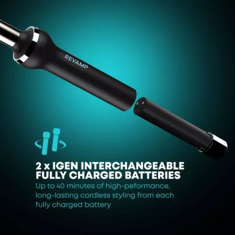 Revamp TO-2750-EU2 Progloss iGEN Cordless Ceramic Tong 25mm Black/Rose Gold