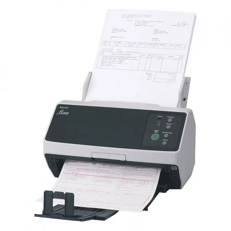 Ricoh fi-8150 Duplex Document Scanner with 100-Sheet ADF, 50 ppm/100 ipm, USB 3.2 & Gigabit Ethernet, 600 dpi, Clear Image Capture