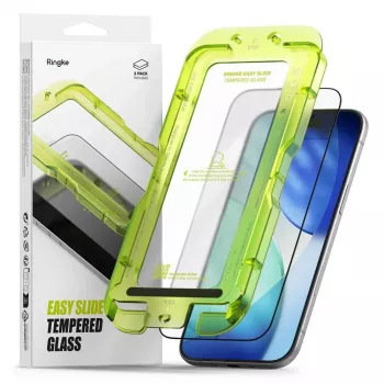 Ringke iPhone Air Screen Protector Premium Easy Slide Tempered Glass 9H with Installation Jig (2 Pack) Transparent