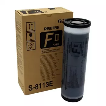 Riso S-8113E Black Duplicator Ink Cartridge (1000 ml) for RZ/EZ/MZ/RV/RP/RA/RN/GR/FR/TR/CR/CZ/CV Series