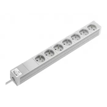 Rittal 7240510 1U 19 inch Rack PDU, 7x CEE 7/5 Outlets, 230V 16A, 2m Cable, Grey