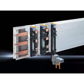 Rittal OM-Adapter SV 9340.930 Busbar Adapter, 55 mm x 208 mm, Polyamide, Grey RAL 7035, for 5 mm Busbars