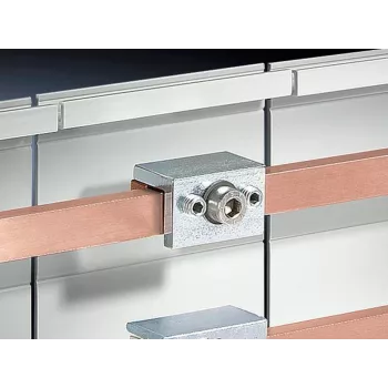Rittal SV Busbar Single Connector 9350.075 (3-Pack) for Flat Copper Busbars, 1600 A, 1000 V, Black