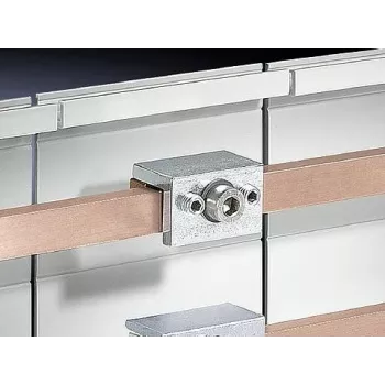 Rittal SV Busbar Single Connector 9350.075 (3-Pack) for Flat Copper Busbars, 1600 A, 1000 V, Black