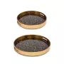 Rituali Domestici Galateo Set of 2 Round Trays Black Metal