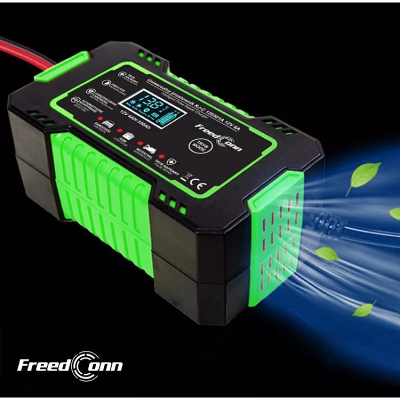 RJ TIANYE FreedConn RJ-C 120501A 12V 6A Smart Automatic Battery Charger for Lead-Acid AGM GEL EFB with LCD Display