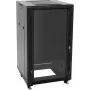 ROADINGER SSC-16 16U 19 inch Steel Rack Cabinet with Glass Door, 150 kg Load, Black