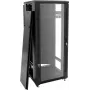 ROADINGER SSC-24 24U Freestanding Steel Rack Cabinet with Tempered Glass Door, 600x600x1170 mm, 150 kg Load, Black