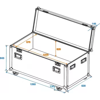 ROADINGER Universal Tour Case 120 cm with Wheels Professional 30126413