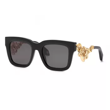 Roberto Cavalli SRC041M520700 Unisex Sunglasses - Black Frame Grey Gradient Lens 52mm