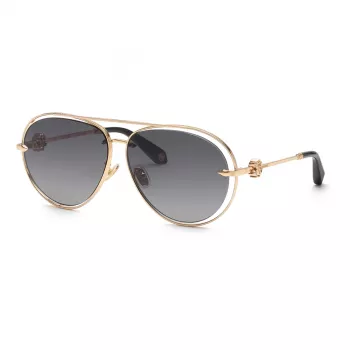 Roberto Cavalli Women's Sunglasses SRC032M610300 - Oversized Square Black Frame Gradient Smoke Lens 61mm