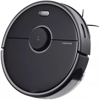 Roborock S5 Max Robot Vacuum - Bagless - Black - Round - 0.46 L - Carpet - Hard Floor