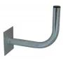 ROBSON Antenna Wall Mount Bracket L300 (30 cm) – Galvanized Steel, 38 mm Mast Clamp, 4-Point Base, Outdoor