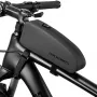ROCKBROS 1.6L Bicycle Top Tube Bag Waterproof Hard Shell EVA Carbon Fiber Texture Black