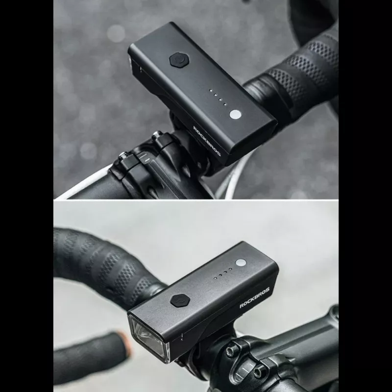 ROCKBROS Front Bike Light 260 lm with USB-C to USB-A Cable - Black