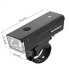 ROCKBROS Front Bike Light 260 lm with USB-C to USB-A Cable - Black