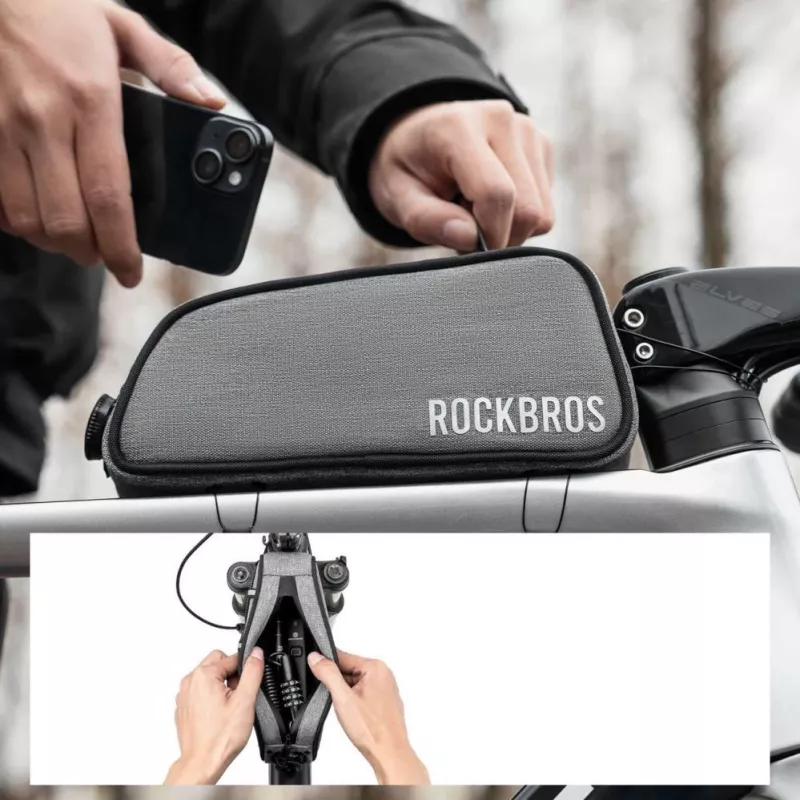 ROCKBROS ROAD TO SKY Top Tube Bike Bag 0.7L Waterproof - Grey