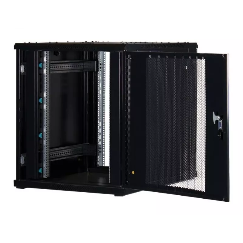Rockstable 18U 19-Inch Server Rack Cabinet with Mesh Front Door - Freestanding - 800 kg Load Capacity - Key Lock - Cable Management Rails - Adjustable Feet (RS19-8018PP)