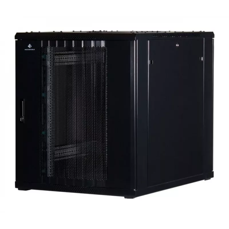 Rockstable 18U 19-Inch Server Rack Cabinet with Mesh Front Door - Freestanding - 800 kg Load Capacity - Key Lock - Cable Management Rails - Adjustable Feet (RS19-8018PP)