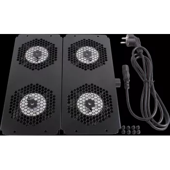 Rockstable 19 inch Cooling Element - Fan Tray - Built-in Fan - Steel - Black - 1 Piece - 2.92 kg (RS19-FT68)