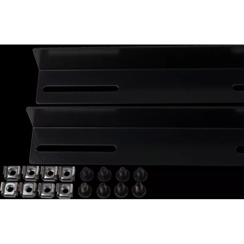 Rockstable 19 L-Support Rails for 1200mm Depth - Rack Rail Set - Black - Steel - 48.3 cm (19 Inch) - 35 mm - 950 mm