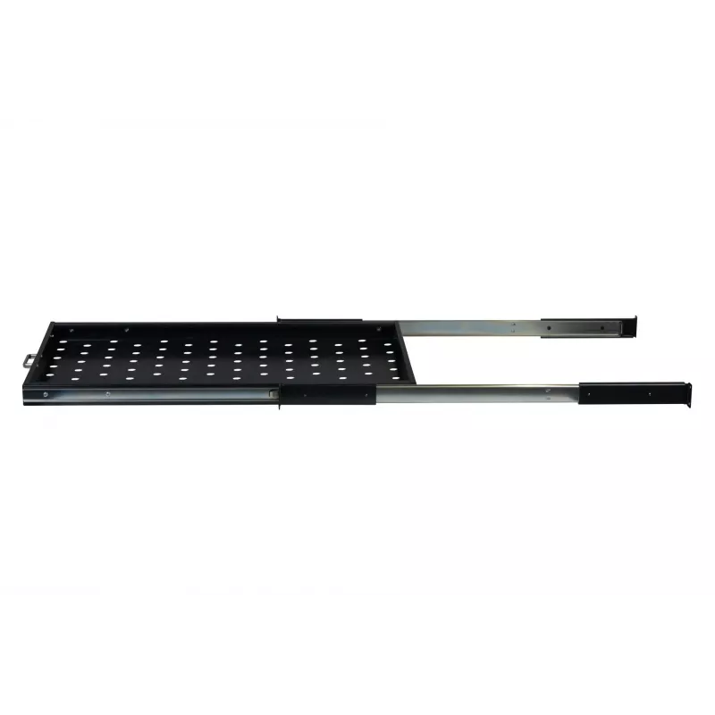 Rockstable 1U 19 Inch Extendable Shelf - Sliding Rack Shelf - SPCC Steel - Black - 5.87 kg (RS19-UH612)