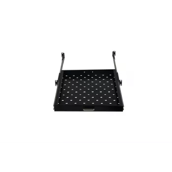 Rockstable 1U 19 Inch Extendable Shelf - Sliding Rack Shelf - SPCC Steel - Black - 5.87 kg (RS19-UH612)