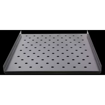 Rockstable 1U 19-Inch Fixed Rack Shelf, 690 mm Deep, Steel, Black, 50 kg Load Capacity (RS19-FH69)
