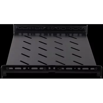 Rockstable 1U 19-inch Heavy Duty Shelf - Fixed Rack Shelf - SPCC Cold Rolled Steel - Black - 50 kg Load Capacity - 760 mm Depth (RS19-SFH76)
