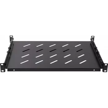 Rockstable 1U 19-inch Heavy Duty Shelf - Fixed Rack Shelf - SPCC Cold Rolled Steel - Black - 50 kg Load Capacity - 760 mm Depth (RS19-SFH76)