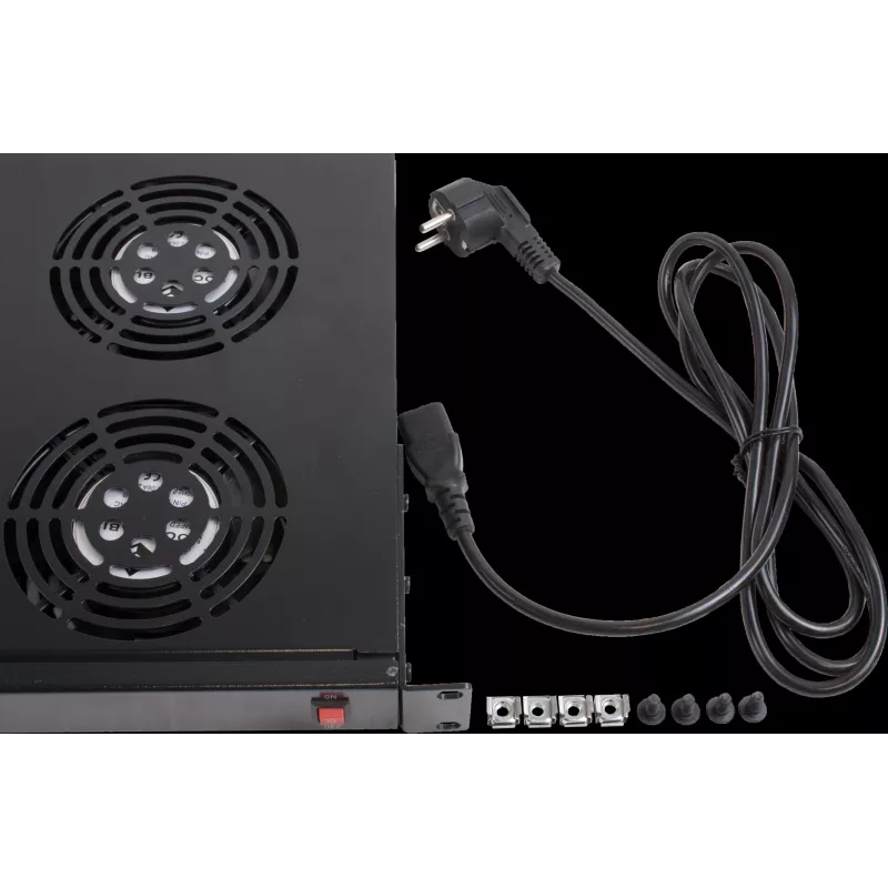 Rockstable 1U 19 inch Ventilation Element - Cooling Fan - Built-in Fan - 440 m³/h - Steel - Black - 1 Piece(s) (RS19-FT1U4)